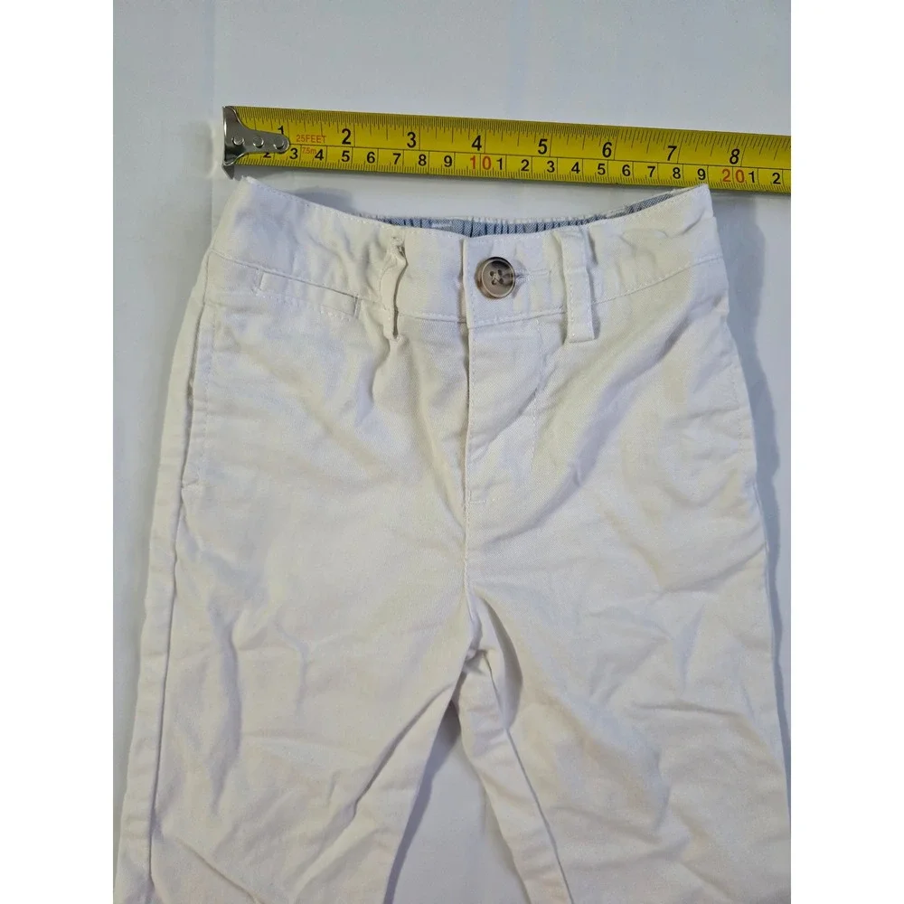 Ralph Lauren Baby Boys Cream White Chino Pants Size 6M Elastic Waist Trousers